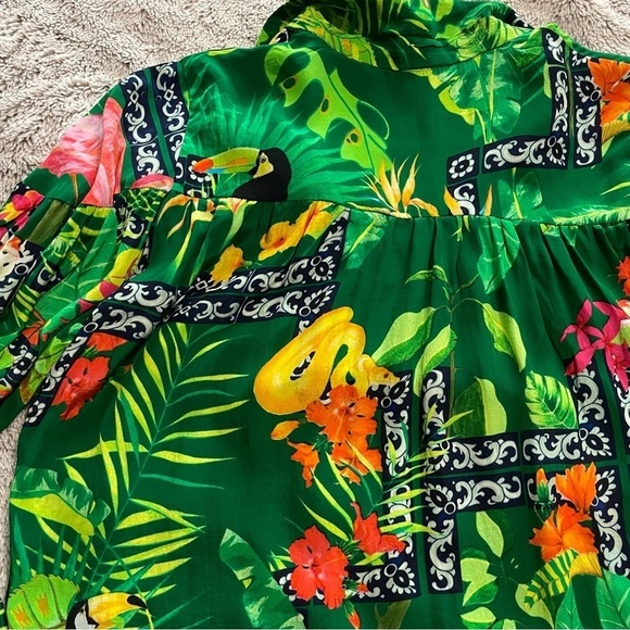 NWT La Fuori Bela Fuori Tropical 100% Silk Top - Picture 10 of 13